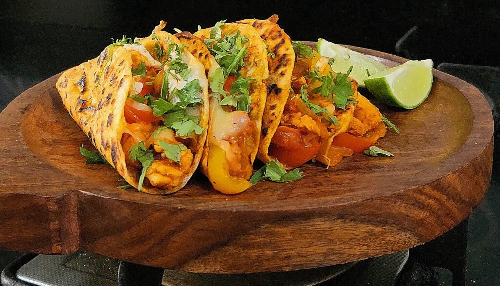 SPICY CHICKEN ROTI TACOS